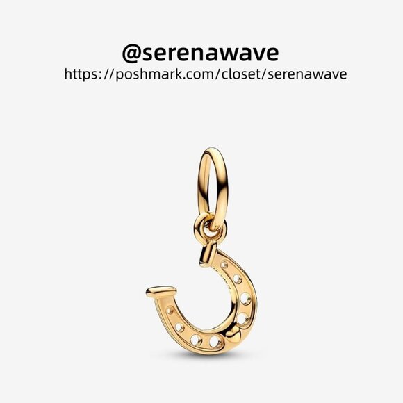 Pandora Lucky Horseshoe Dangle Charm|Gold - Picture 1 of 2